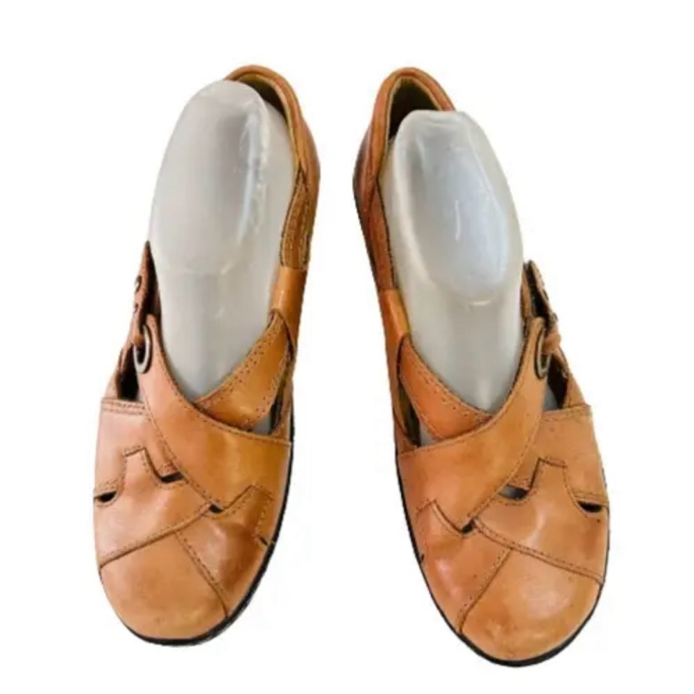 Clarks‎ Ashland India leather flat camel brown shoes women’s 9.5 great condition